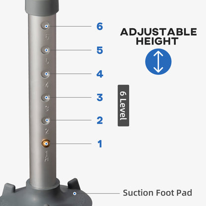 EVA Padded Shower Chair for the Elderly and Disabled, Height Adjustable Shower Stool with Back and Arms, 4 Suction Foot Pads