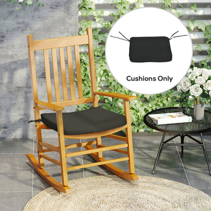Set of 6 Chair Cushion Seat Pads Dining Chair w/ Straps Indoor Outdoor Removable Tie On Garden Patio, Black