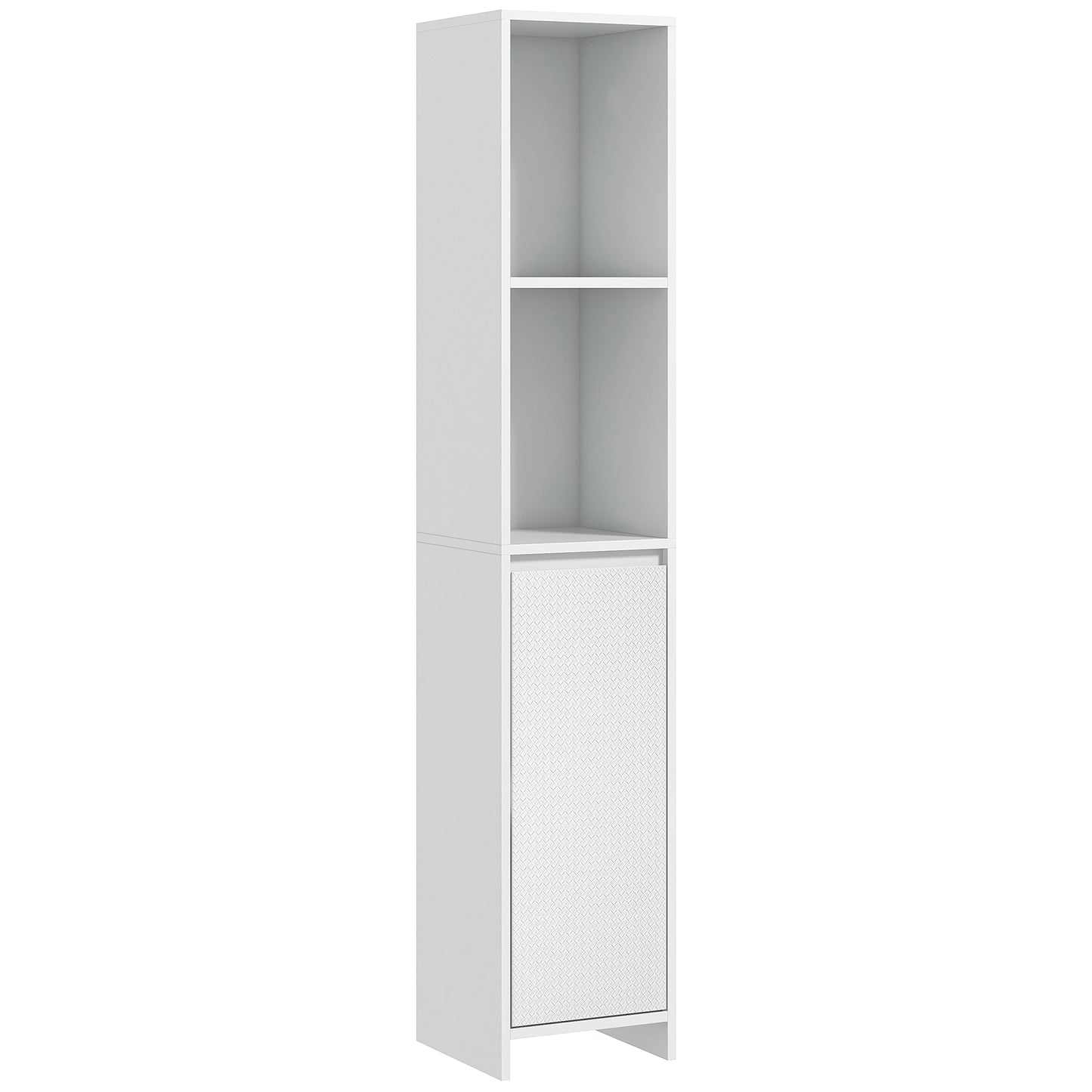 Narrow Bathroom Cabinet, Slim Bathroom Storage Unit with Open Compartment, Freestanding Storage Cupboard for Small Spaces