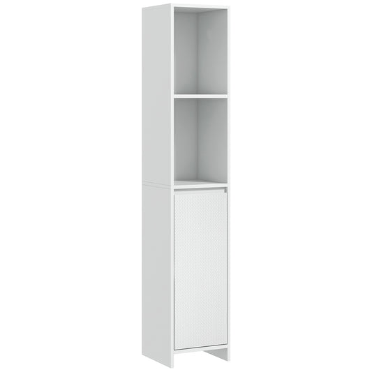 Narrow Bathroom Cabinet, Slim Bathroom Storage Unit with Open Compartment, Freestanding Storage Cupboard for Small Spaces