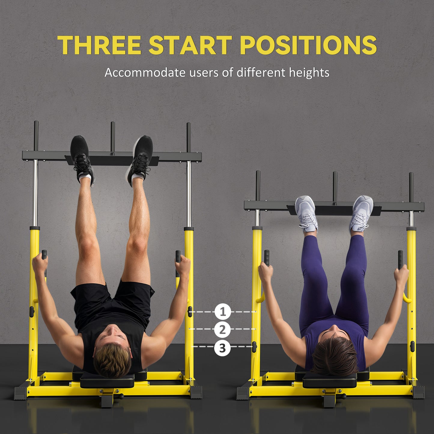 Vertical Leg Press Machine with Adjustable Leg, Back and Head Positions, 1" Standard Plate Compatible, Yellow