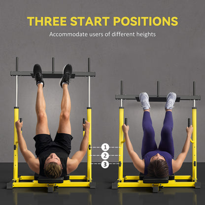 Vertical Leg Press Machine with Adjustable Leg, Back and Head Positions, 1" Standard Plate Compatible, Yellow