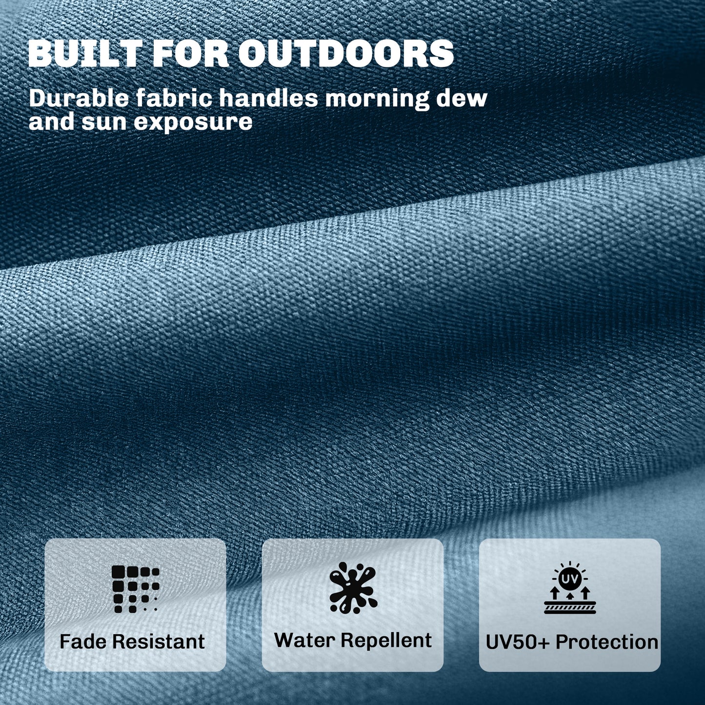 Sun Lounger Cushion, Memory Foam Patio Chair Cushion with Ties, Outdoor Seat Pad Fits 190 x 60 cm Lounger, Blue