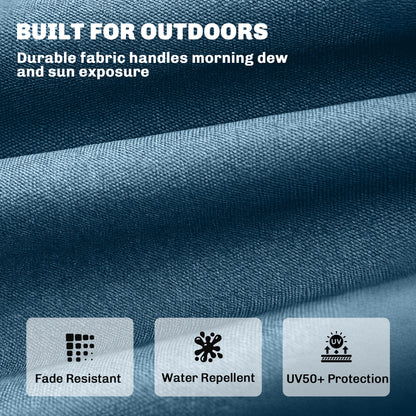 Sun Lounger Cushion, Memory Foam Patio Chair Cushion with Ties, Outdoor Seat Pad Fits 190 x 60 cm Lounger, Blue