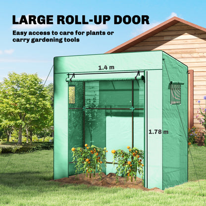 77 x 196cm Walk-In Greenhouse, with Accessories