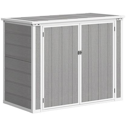 4.7 x 2.5FT Garden Shed, Double Bin Storage Shed with Lockable Doors