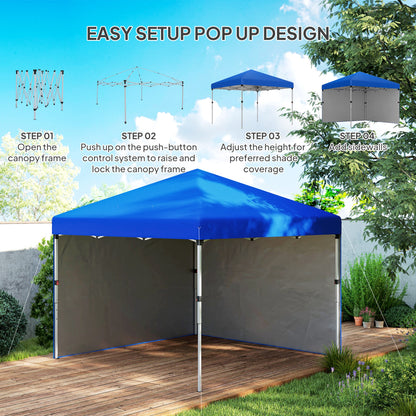 3 x 3 (M) Pop Up Gazebo, UPF 30+ with 2 Sidewalls, Leg Weight Bags and Wheeled Bag