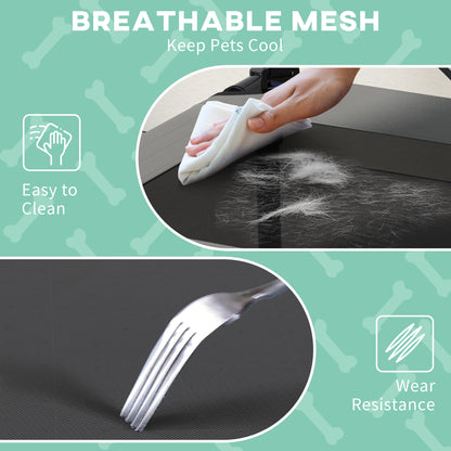 Cooling Raised Pet Bed w/ Washable Breathable Mesh, for Small Medium Dogs, 76 x 61 x 69.5cm - Light Grey