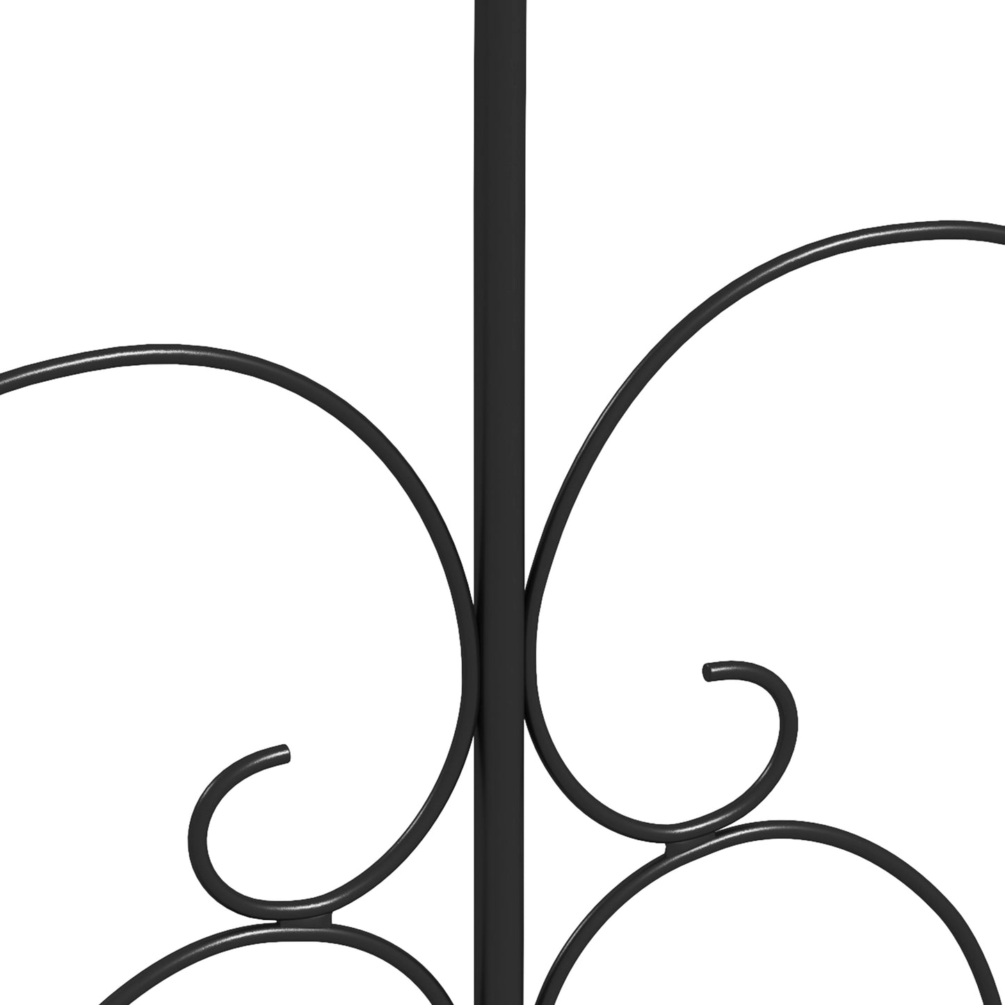 Set of Five Decorative Heart Metal Fence Panels - Black