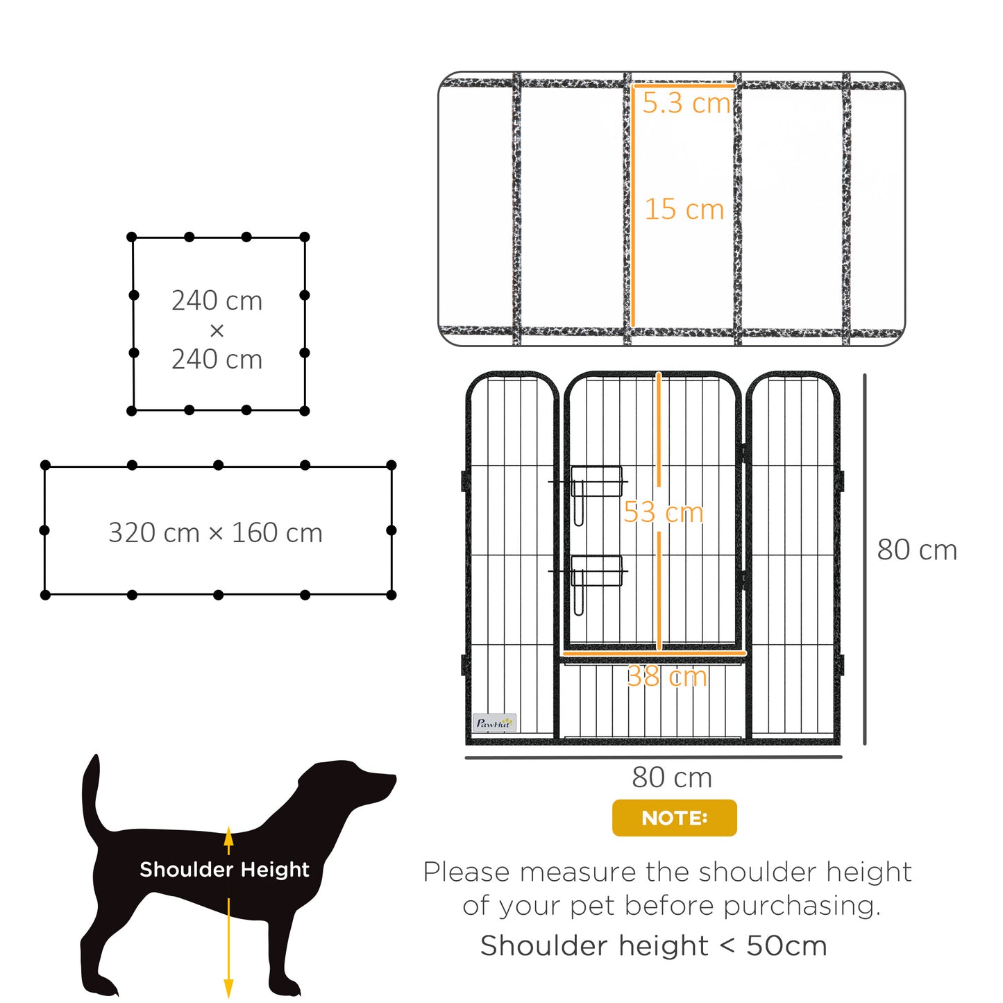 12 Panels Heavy Duty Puppy Playpen, for Small Dogs, Indoor and Outdoor Use - Silver