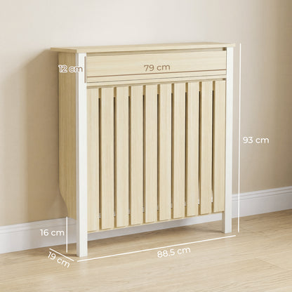 93 x 88.5cm Rustic-Look Radiator Cover - Oak
