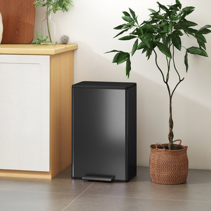45L Kitchen Bin, Pedal Bin with Soft-Close and Stay-Open Lid, Removable Inner Bucket, Odor Control for Kitchen, Office
