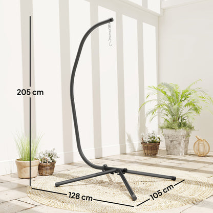 Hanging Egg Chair Stand Only, Hammock Chair C-Stand with Hanging Chain, Black