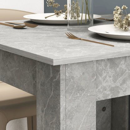 Square Dining Table, Modern Small Dining Table with Faux Cement Effect, Space Saving, Non-slip Foot Pads, Cement Grey