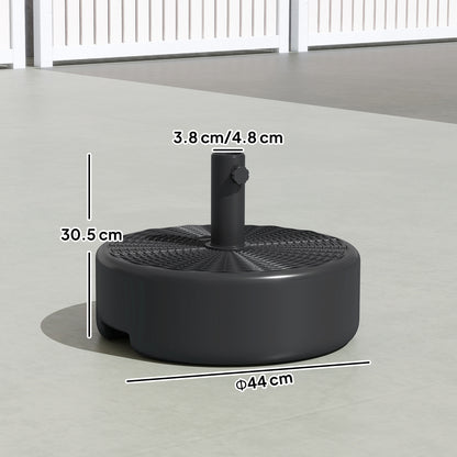 Patio Umbrella Base 22kg Sand Filled Garden Parasol Stand forfor 38mm/48mm Poles, Black