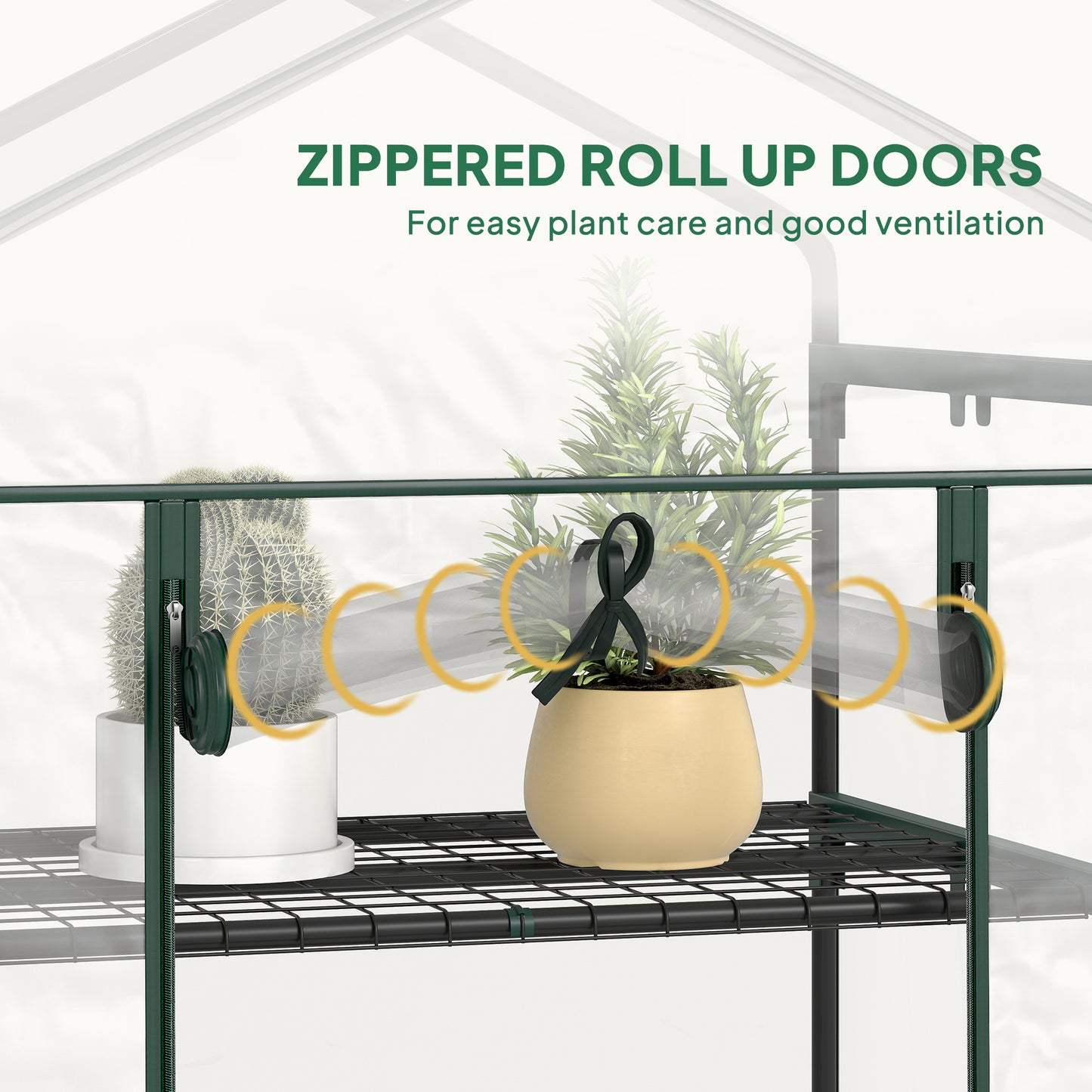 5 Tier Mini Greenhouse, Small Walk-in Greenhouse with Reinforced Plastic Cover