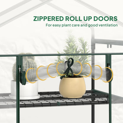 5 Tier Mini Greenhouse, Small Walk-in Greenhouse with Reinforced Plastic Cover