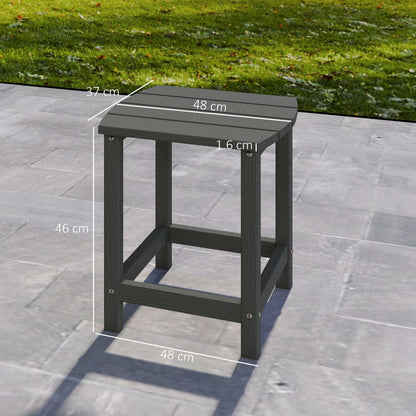 Outdoor Side Table, Garden Coffee Table, All-Weather Adirondack Side Table for Garden, Beach, Indoor Outdoor, Grey