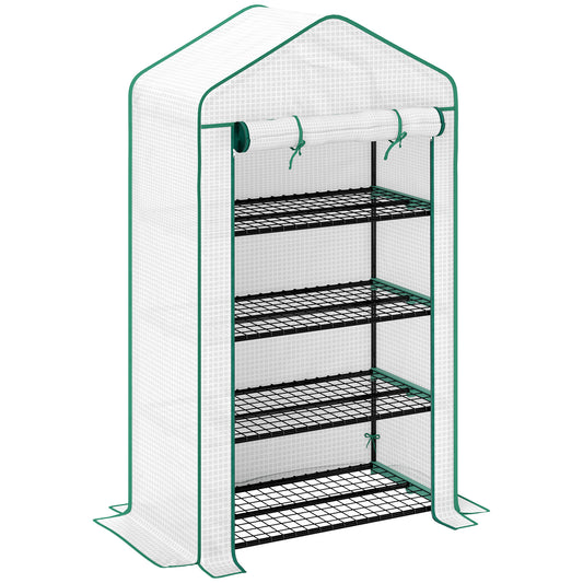 Four-Tier Mini Greenhouse, with Reinforced Plastic Cover