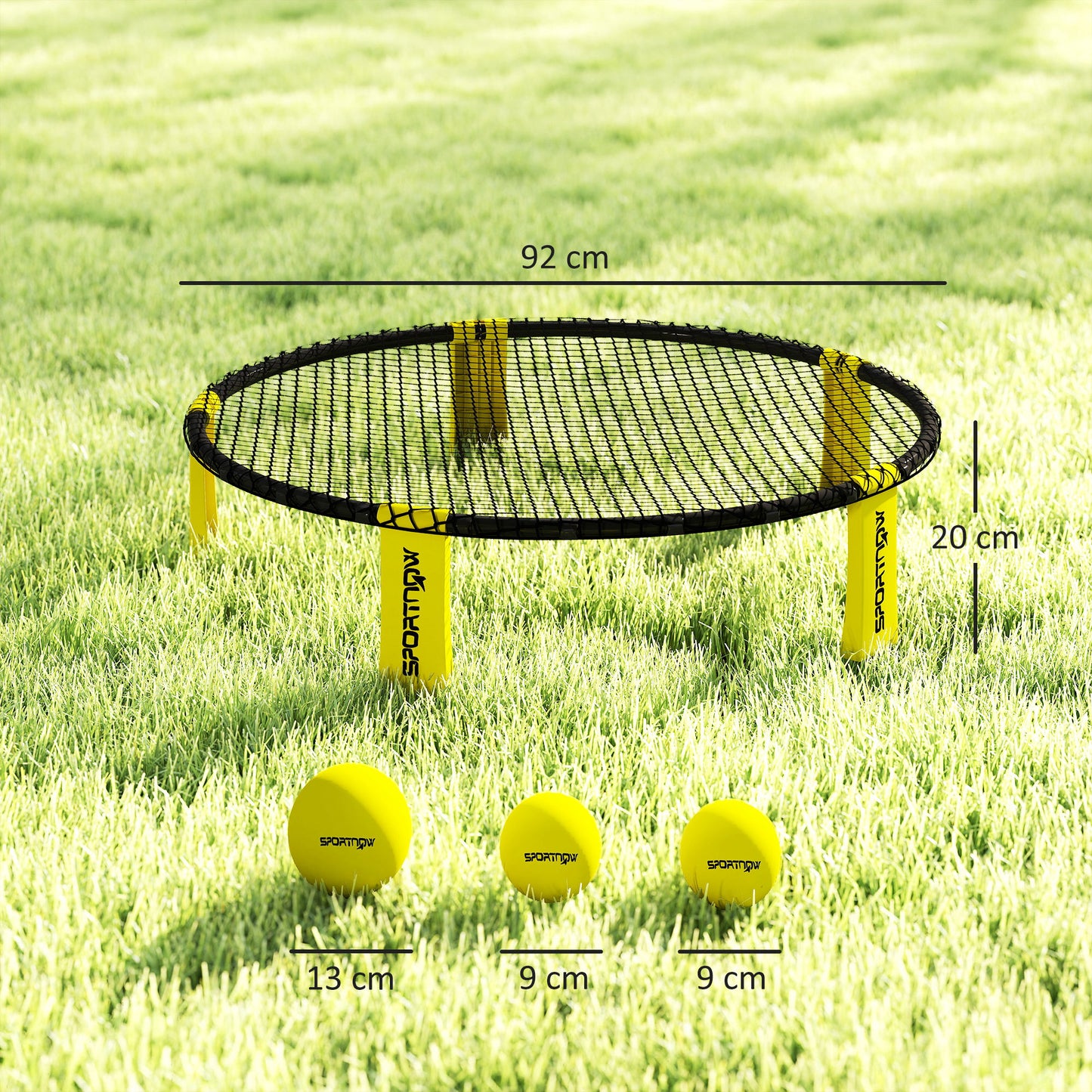 Spike Game Set, Mini Beach Games Set with Net, 3 Balls and Ball Pump, Portable with Carrying Bag for Outdoor Team Sports