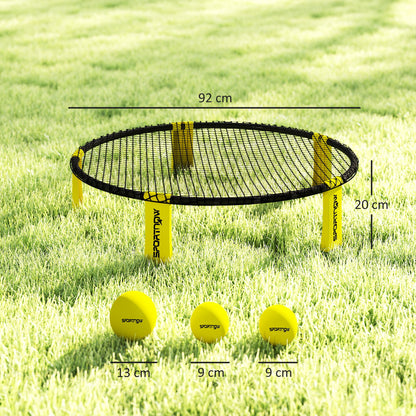 Spike Game Set, Mini Beach Games Set with Net, 3 Balls and Ball Pump, Portable with Carrying Bag for Outdoor Team Sports