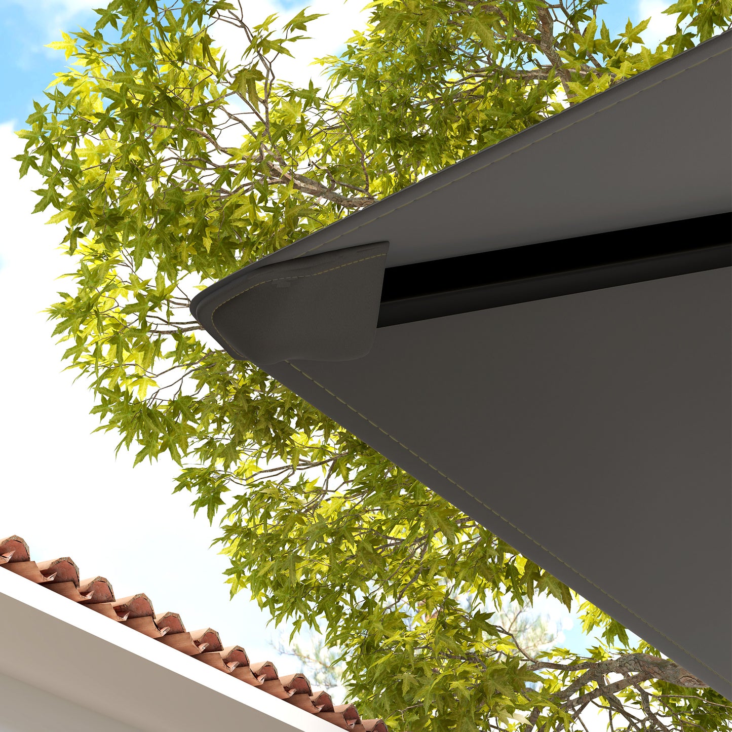 3 x 3(m) Gazebo Canopy Replacement Cover, Garden Gazebo Roof Replacement with Drain Holes, Water Resistant PVC Coating