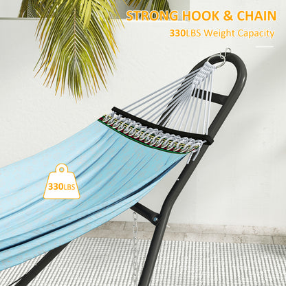 9ft Hammock Stand Adjustable Hammock Frame with Non-Slip Feet for Indoor Outdoor, 150 kg Capacity, Black