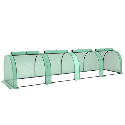 395 x 100 cm Low Tunnel Greenhouse - Green