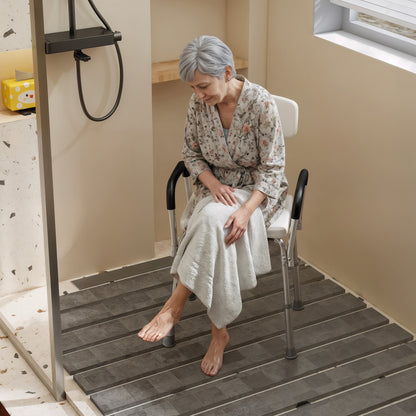 Shower Chair with Arms and Back, Height Adjustable Bath Bench, Non-Slip Shower Stool for Inside Tub