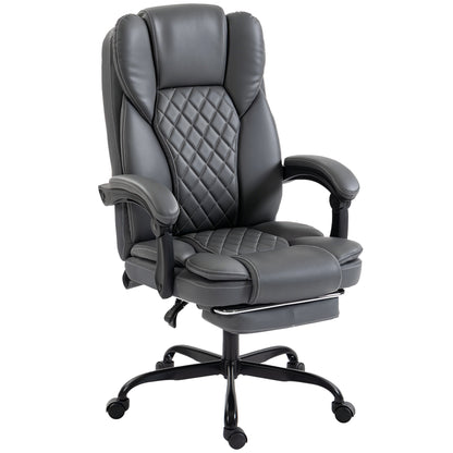 Executive Home Office Chair Reclining Function Footrest Computer Desk Chair High Back, Grey