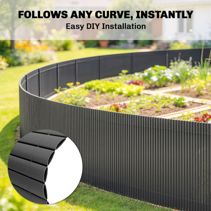 2Pcs Plastic Privacy Screening Fence, 1m x 5 m Waterproof Windbreak Fence, Dark Grey