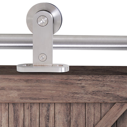 Wooden Sliding Door Kit Stainless Steel Smooth Operation Hardware Track Kit System Unit For Single Door 2000mm