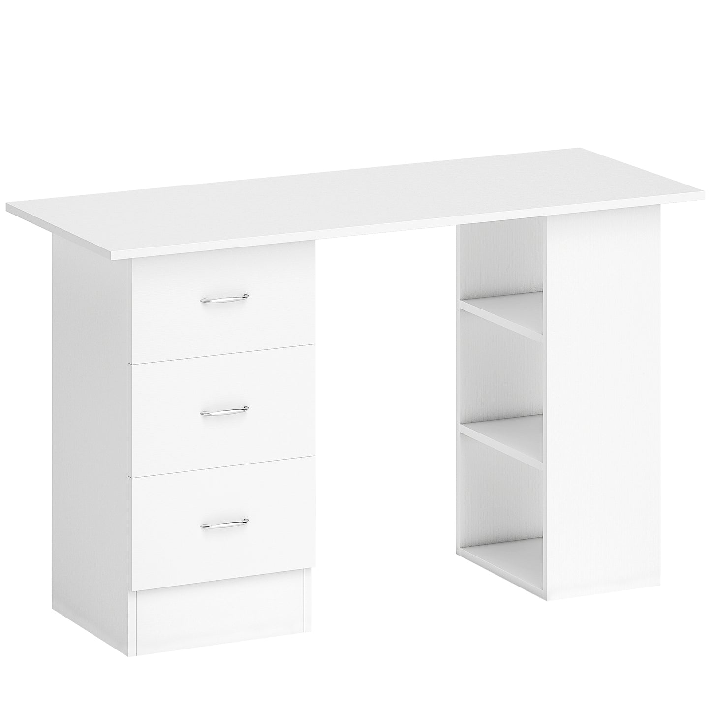 Computer Desk, Home Office Desk, Writing Table, PC Workstation with 3 Storage Shelves and 3 Drawers for Working, Study