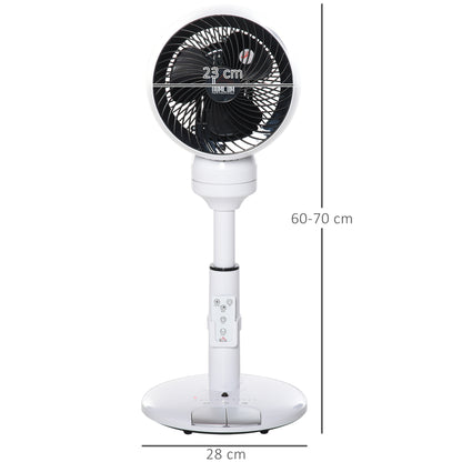 9'' Air Circulator Fan 3 Speed 3 Mode, 70° Oscillation 90° Vertical Tilt, Height Adjustable, Remote Controller