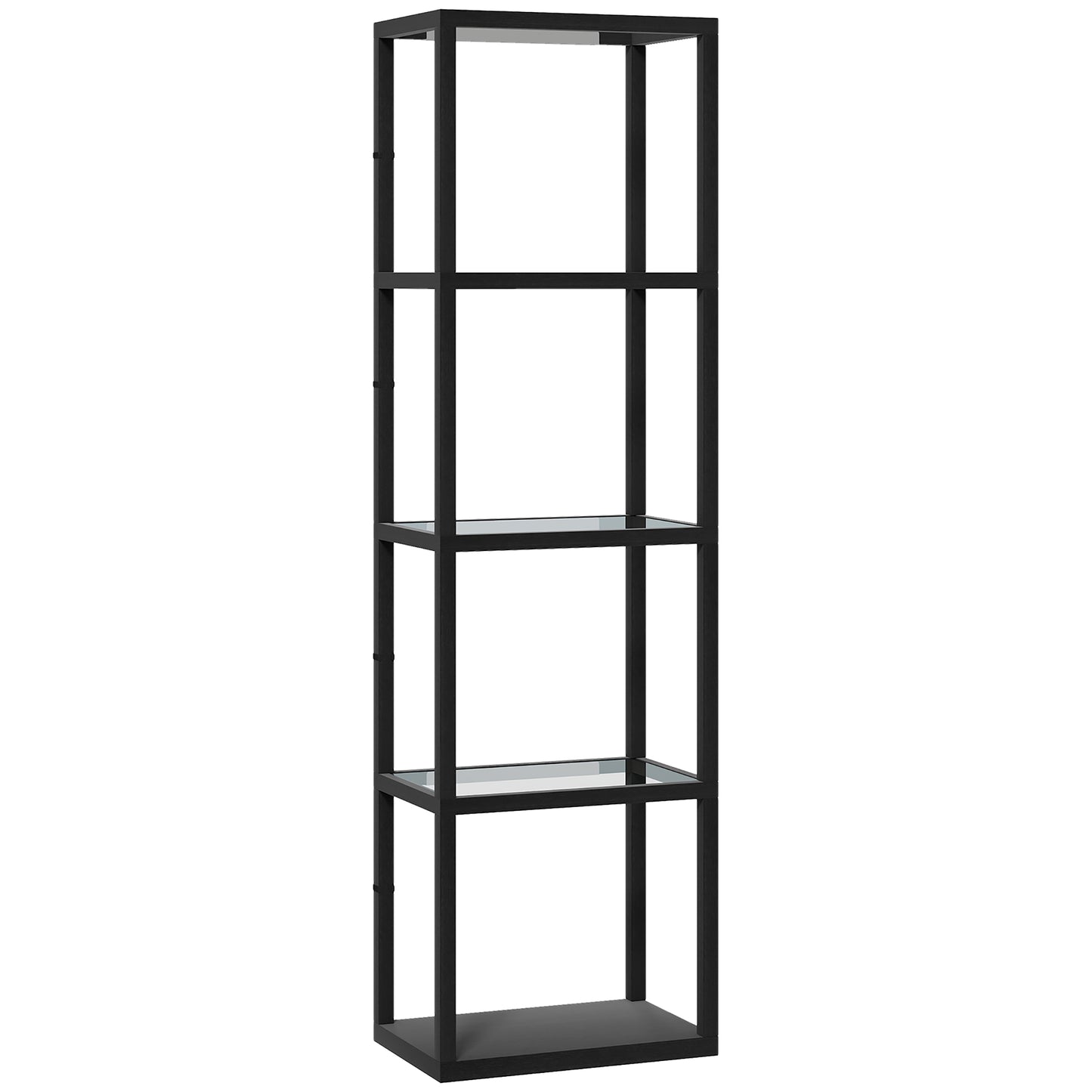 Four-Shelf Floor Lamp - Black