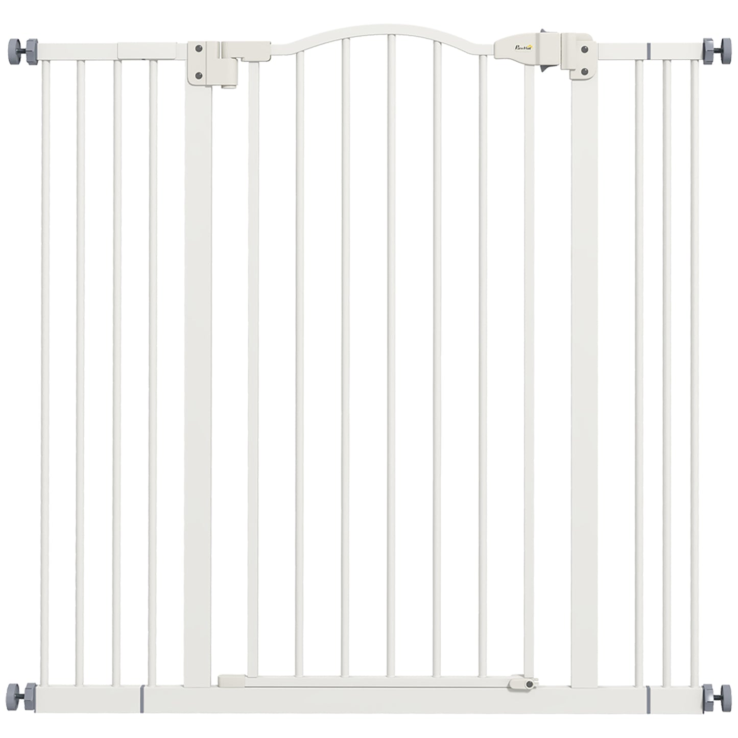 Pressure Fit Dog Stair Gate No Drilling Safety Gate Auto Close for Doorways, Hallways, 74-100cm Adjustable, 94cm Tall, White
