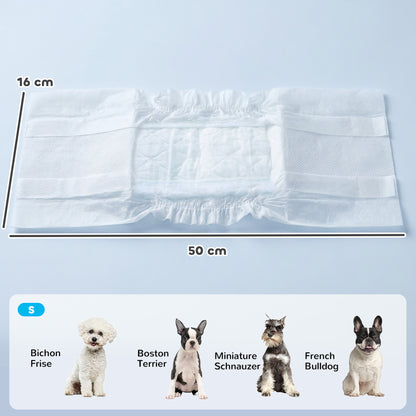 Dog Diapers Super Absorbent Leak-Proof Dog Nappies for Male Dogs Size S 30-48 cm Waist