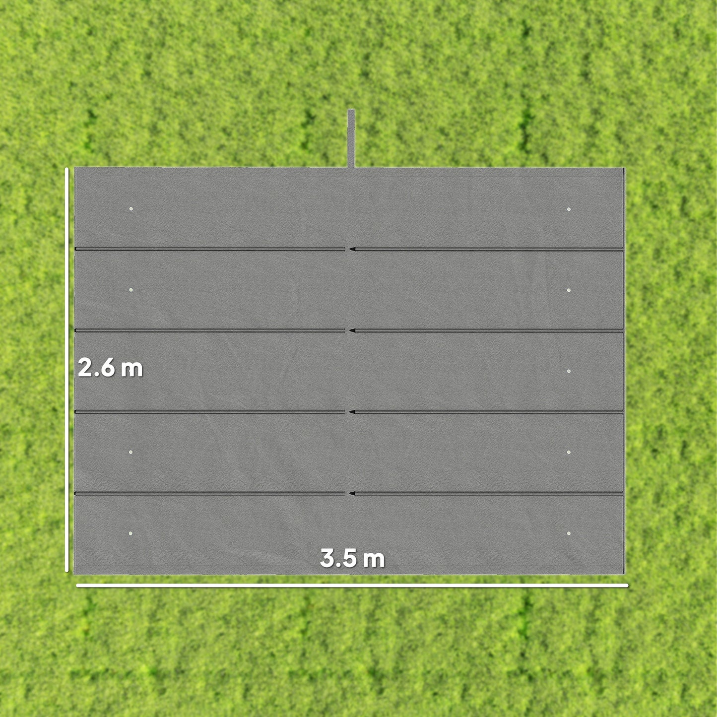 Retractable Pergola Cover, 3.5 x 2.6 m Replacement Canopy Fabric for 4 x 3 m Frame, Roof Top Only, Light Grey