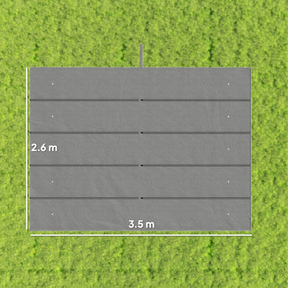 Retractable Pergola Cover, 3.5 x 2.6 m Replacement Canopy Fabric for 4 x 3 m Frame, Roof Top Only, Light Grey