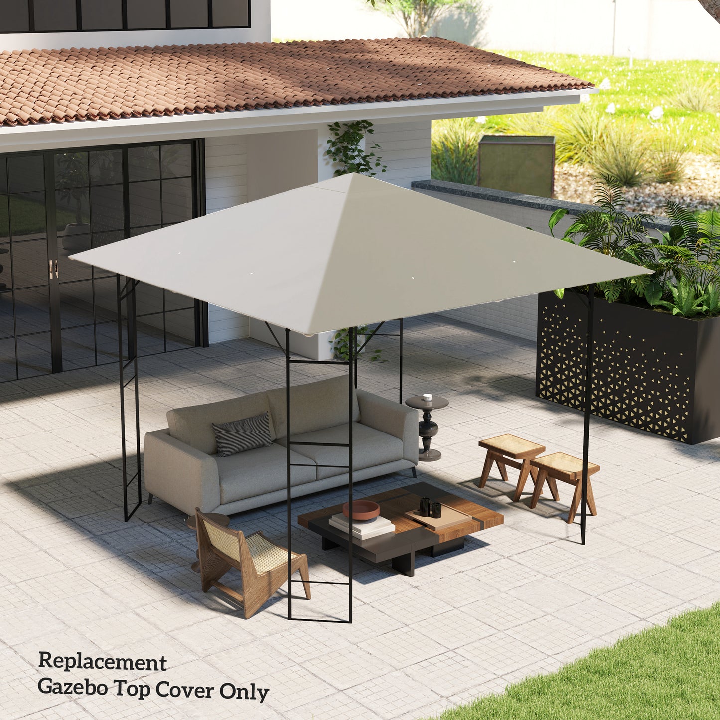3 x 3(m) Gazebo Canopy Replacement, for 01-0867 - Light Grey