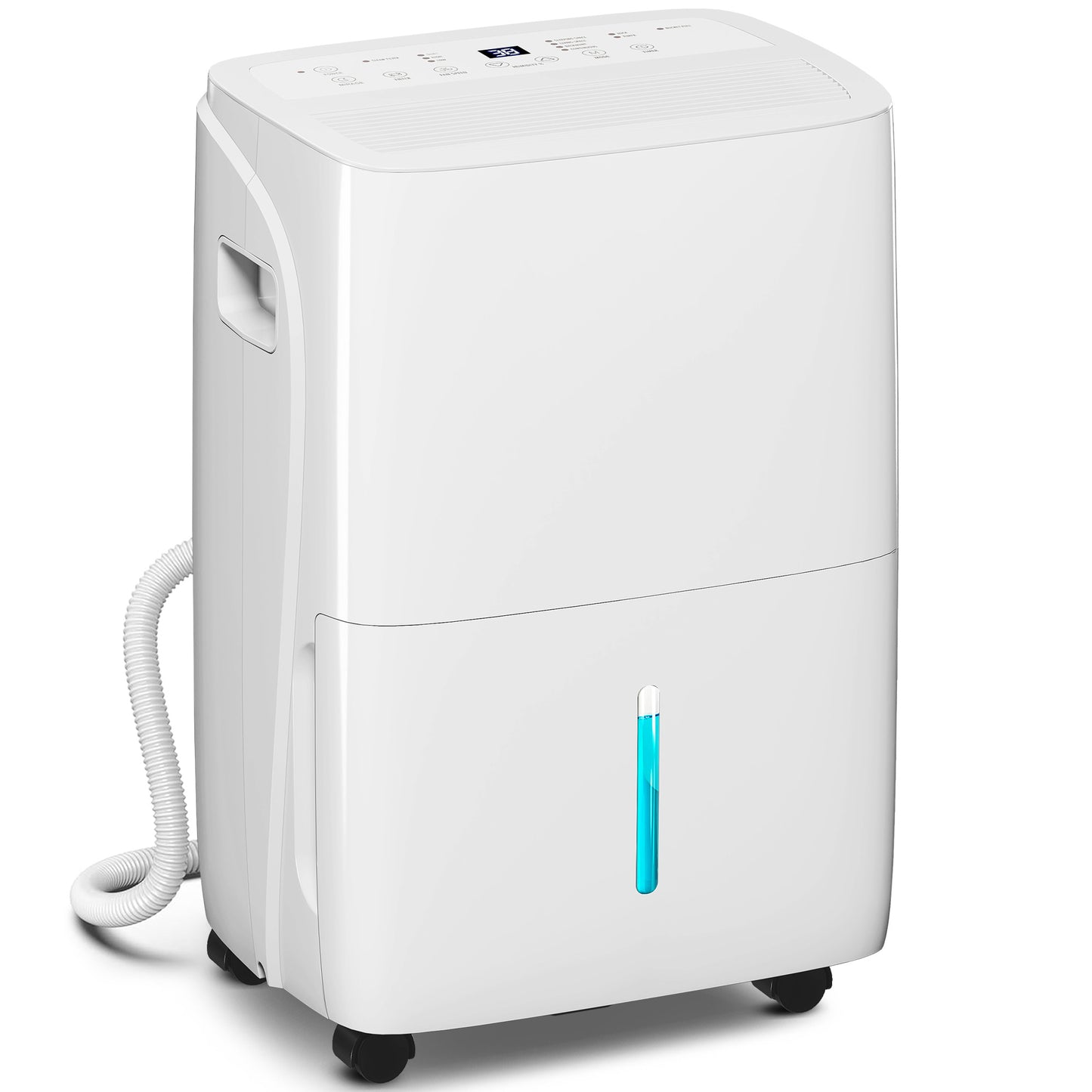 30L/Day Dehumidifier with Auto-Clean Filter, Continuous Drainage, 4L Water Tank, 24H Timer, Digital Humidity Display