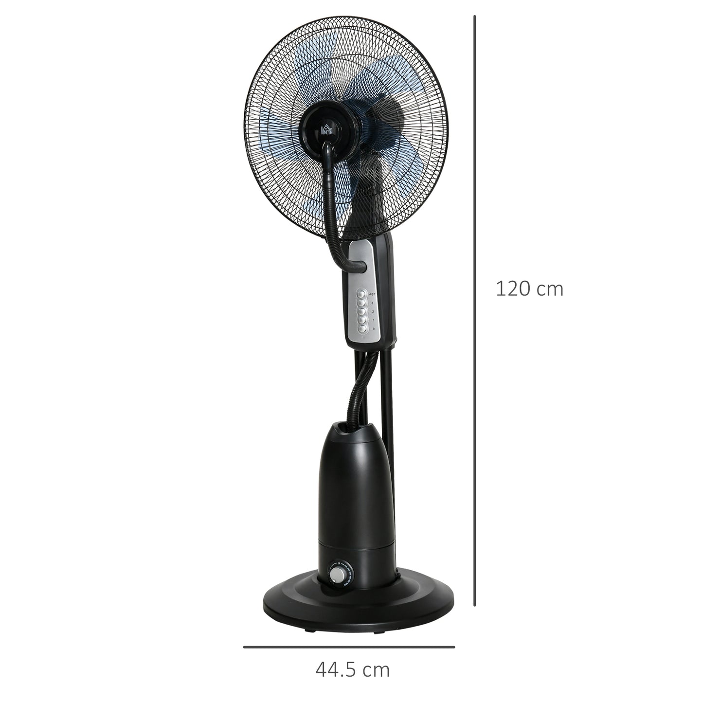 Spray Misting Fan, Floor Fan with Water Mist Spray, 70° Oscillation, Tilt Head, 3 Speeds, 2.8L Water Tank, Black