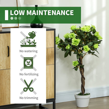 Set of Two Faux Rose Trees - Green