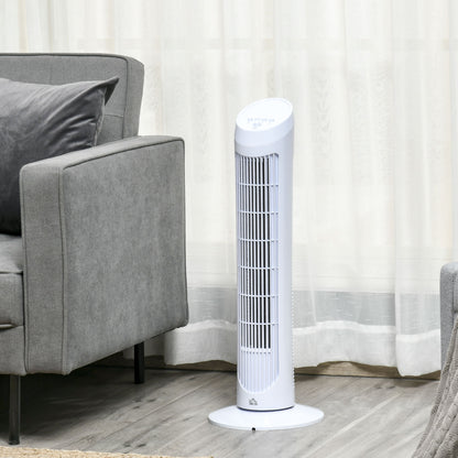 Tower Fan for Bedroom Cooling, 30 Inch Electric 70° Oscillating Fan with 3 Speed Settings