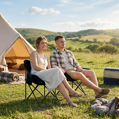 Camping Chair, Lightweight Folding Chair with Carrying Bag and Storage Pocket, Perfect for Festivals, Fishing