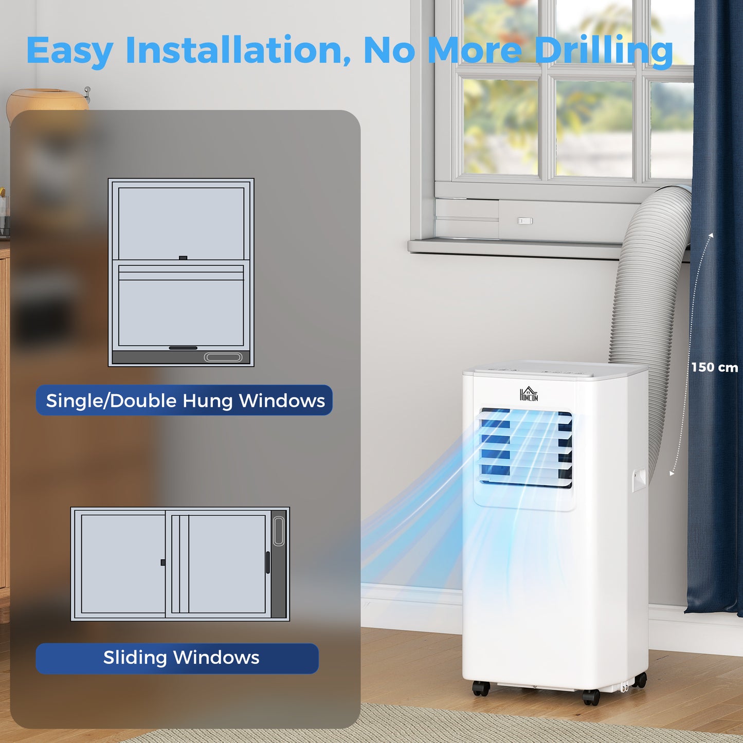 5000 BTU Portable Air Conditioner, 4-in-1 Air Conditioning Unit, Dehumidifier, Cooling, Fan, Sleep Mode, with Remote Control