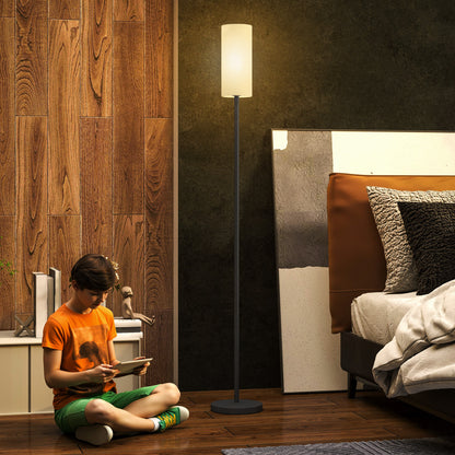 Floor Lamp for Living Room, Modern Standing Lamp with Linen Shade & Foot Switch, Minimalist Tall Pole Lampshade for Bedroom