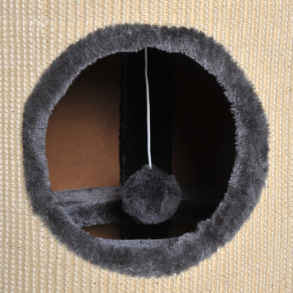 70cm Height Cat Post Tree Scratching Barrel Sisal Activity Center Condo Kitten Bed Scratcher Climbing Climber Play House for