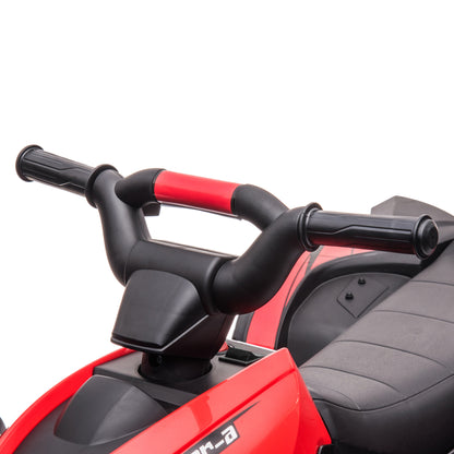 12V Ride-On Quad Bike w/ Music, Horn, for Ages 3-5 Years - Red