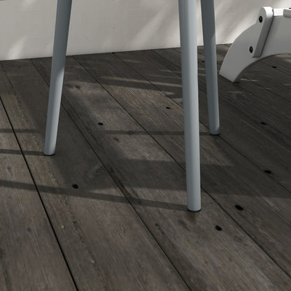 Round Garden Coffee Table, Outdoor Side Table with Rounded Steel Edge, Ø40 x 50H cm, Grey